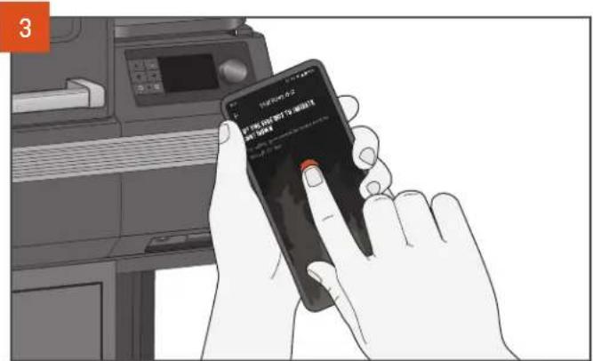 Illustration showing a hand holding a smartphone displaying a payment interface with Chinese text and a red button