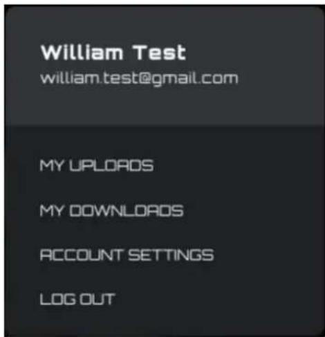 William Test william.test@gmail.com MY UPLORDS MY DOWNLOADS ACCOUNT SETTINGS LOG OUT