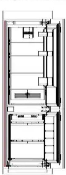 Architectural floor plan showing room layouts and structural elements (no text or labels)