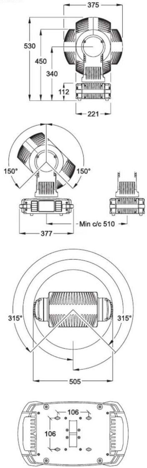 MARTIN MAC 401 Dual CT Zoom - Dimensions - 1