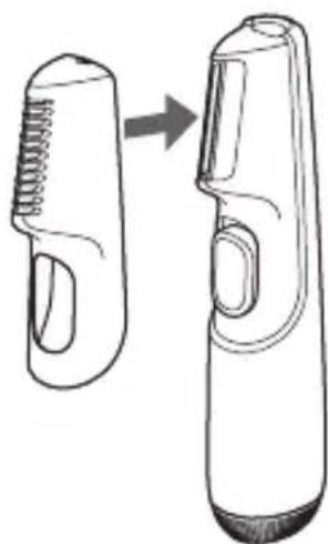Line drawing of two handheld devices with a scroll-like handle, one being cut and the other tilted (no text or symbols)