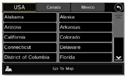 USA Canada Mexico Alabama Alaska Arizona Arkansas California Colorado Connecticut Delaware District of Columbia Florida Go To Map