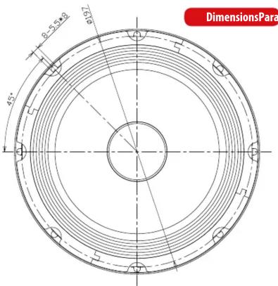 DimensionsPara 8.5±0.2 45° Ø157