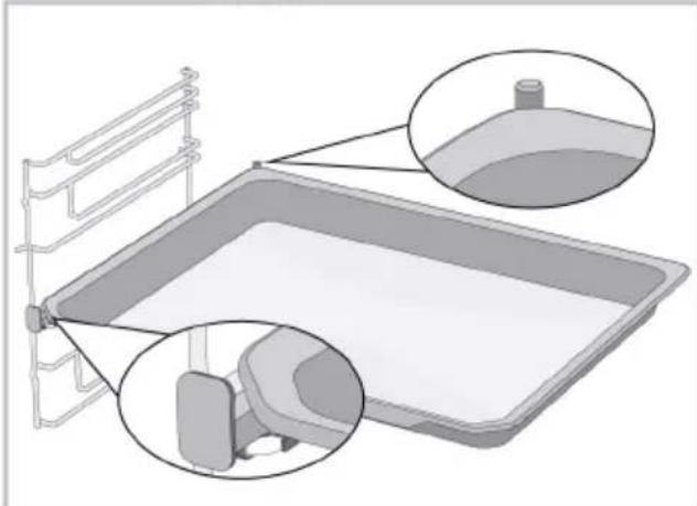 GRUNDIG GEBD19401DXPH - Proper placement of the wire grill and tray on the telescopic rails-Models with wire shelves and telescopic rails - 2
