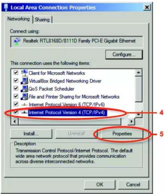 Local Area Connection Properties Networking | Sharing | Connect using: Realtek RTL8168D/8111D Family PCI-E Gigabit Ethernet Configure... This connection uses the following items: Client for Microsoft Networks VirtualBox Bridged Networking Driver QoS Packet Scheduler File and Printer Sharing for Microsoft Networks Internet Protocol Version 6 (TCP/IPv6) Internet Protocol Version 4 (TCP/IPv4) Install... Uninstall Properties Description Transmission Control Protocol/Internet Protocol. The default wide area network protocol that provides communication across diverse interconnected networks. OK Cancel