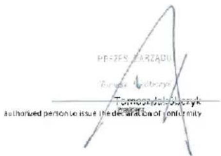 PR-2F5 CARZADU Tormoszak Dazczyk authorized person to issue the declaration of conformity