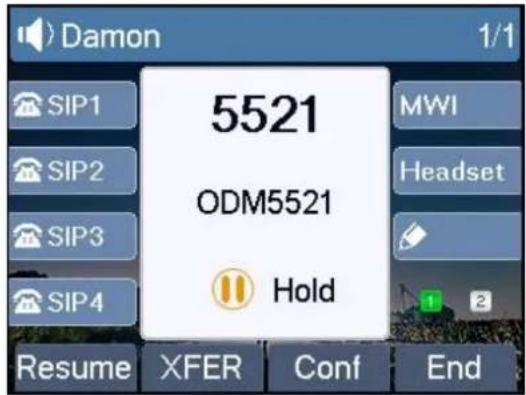 Damon 1/1 5521 ODM5521 MWI Headset Hold SIP1 SIP2 SIP3 SIP4 Resume XFER Conf End