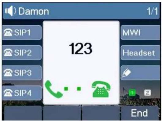 Damon 1/1 SIP1 MWI SIP2 Headset SIP3 123 SIP4 End