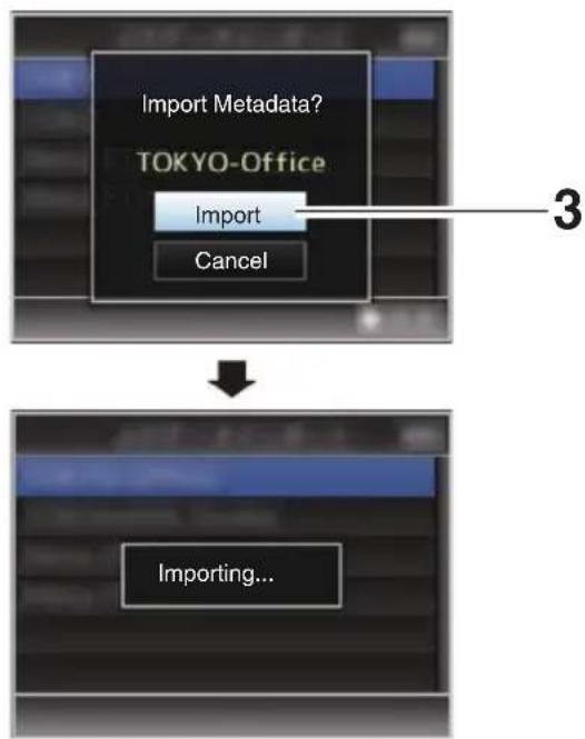 Import Metadata? TOKYO-Office Import Cancel 3 Importing...