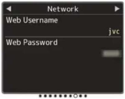 Network Web Username jvc Web Password