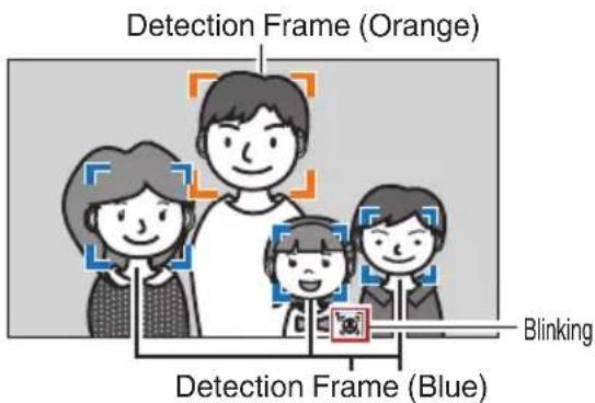 Detection Frame (Orange) Blinking Detection Frame (Blue)