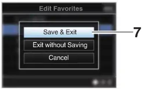 Edit Favorites Save & Exit Exit without Saving Cancel