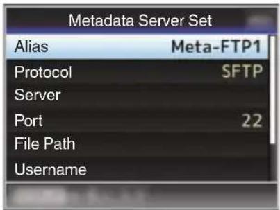 Metadata Server Set Alias Meta-FTP1 Protocol SFTP Server Port 22 File Path Username