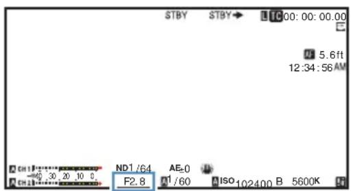 STBY STBY UTC 00:00:00.00 5.6ft 12:34:56 AM F2.8 ND1/64 AE20 -6 30 20 10 0 CH1 ISO 102400 B 5600K
