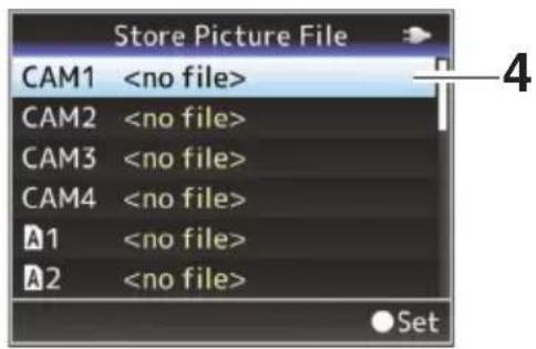 Store Picture File CAM1 CAM2 CAM3 CAM4 A1 A2 Set