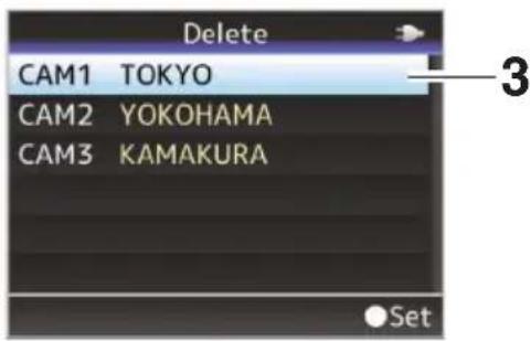 Delete CAM1 TOKYO CAM2 YOKOHAMA CAM3 KAMAKURA Set