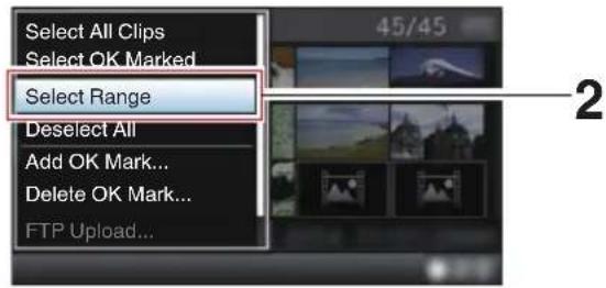 Select All Clips Select OK Marked Select Range Deselect All Add OK Mark... Delete OK Mark... FTP Upload...