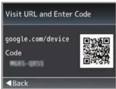 Visit URL and Enter Code google.com/device Code MARS-QRSS Back