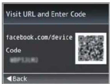 Visit URL and Enter Code facebook.com/device Code Back