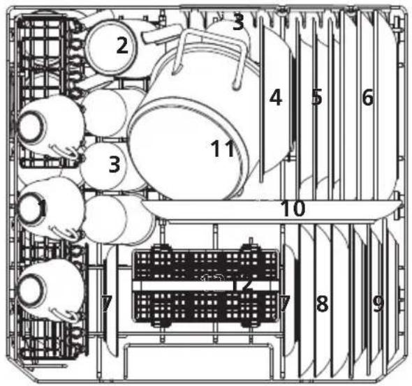 Technical diagram of a mechanical assembly with numbered components and structural layout