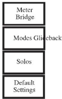 graph TD A["Meter Bridge"] --> B["Modes Glickback"] B --> C["Solos"] C --> D["Default Settings"]
