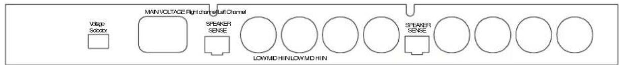 Voltage Sodator MAIN VOLTAGE Right channel Left Channel SPEAKER SENSE LOV/MID HIN LOW/MID HIN SPEAKER SENSE