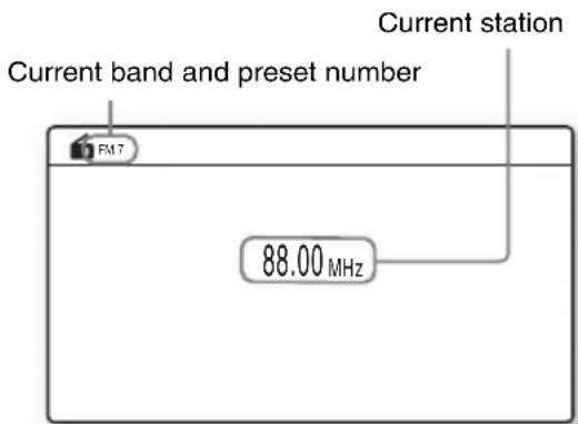 Current station Current band and preset number FM7 88.00 MHz