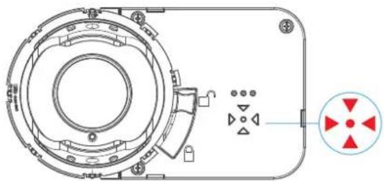 Technical diagram of a mechanical component with internal components and a circular symbol (no text or labels)