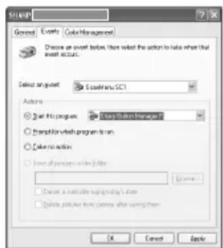 STAMP General Events Tools Management Choose an event below, then select the action to take when that event occurs. Select an event: S case/true SCI Actions □ Start this program □ Start System Management □ Transfer which program is run □ Take no action □ Level of process or file folder □ Create a ca…