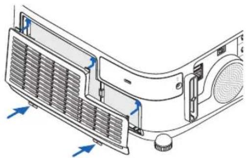 NEC NP-P451X - Put the filter cover back to the projector cabinet. - 1