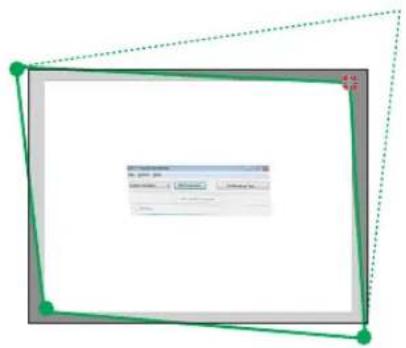 Screenshot of a software interface with a dialog box containing Chinese text and buttons, enclosed in a green dotted border.