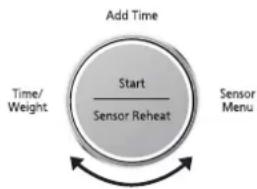 graph TD A["Start"] --> B["Sensor Reheat"] B --> C["Add Time"] C --> D["Sensor Menu"] D --> E["Time/Weight"]