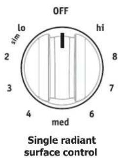 OFF lo sim 2 3 4 med 6 7 8 hi Single radiant surface control