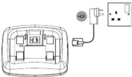 ZEBRA C401 - Connecting the handset and charger (for multi-pack only) - 1