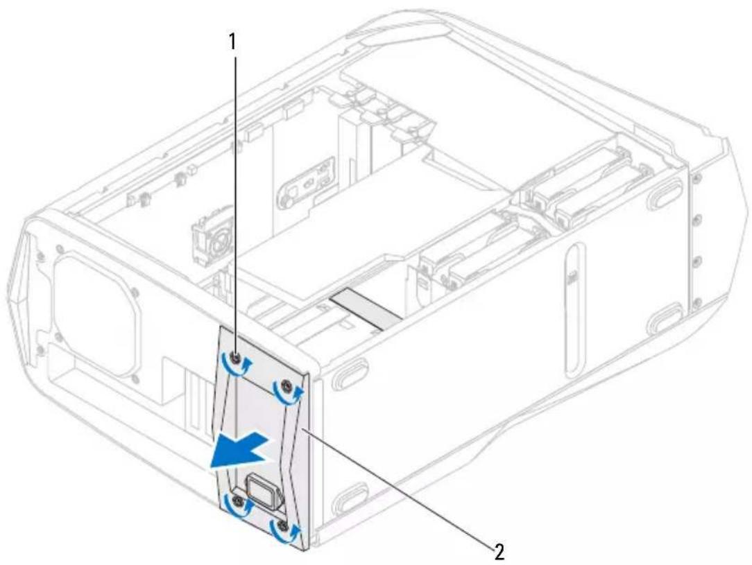 Technical diagram of a device casing with labeled components and directional arrows indicating movement or flow.