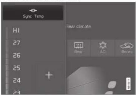 Sync Temp H1 27 26 25 24 23 + Rear climate Real AC Reorc OK/ATT