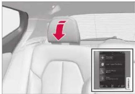 VOLVO XC40 Twin Engine (2020) - Fold down the rear seat's outer head restraints via the centre display\* - 1
