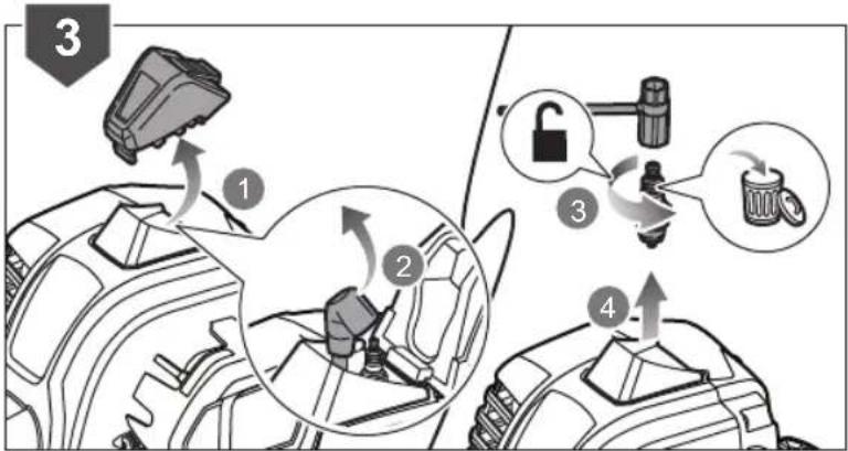Diagram illustrating vehicle safety instructions with numbered steps: lock, unlock, and refresh.