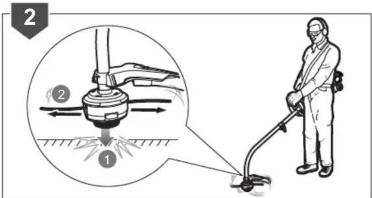 Diagram illustrating a manual water spray technique with labeled components and motion arrows