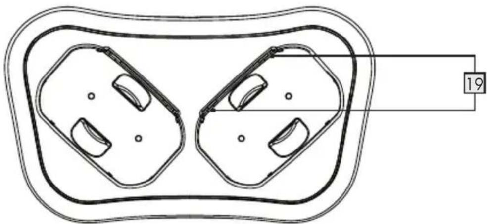 Technical line drawing of two symmetrical electrical connectors with mounting holes, enclosed in a rounded rectangular frame (no text or symbols)