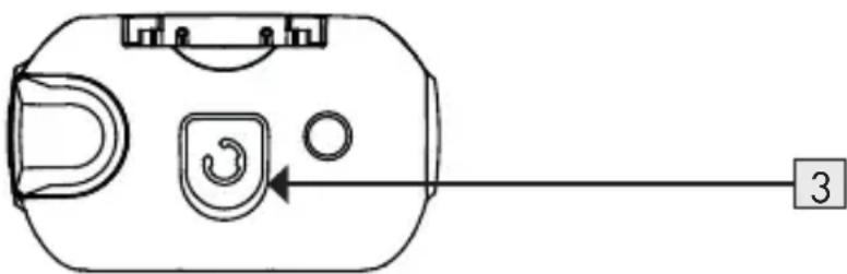 Diagram of a device casing with internal components and a numbered connection point (no text or symbols)