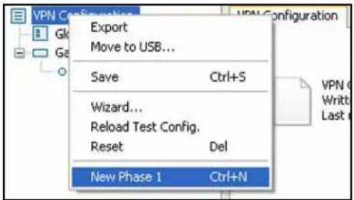Export Move to USB... Save Ctrl+S Wizard... Reload Test Config. Reset Del New Phase 1 Ctrl+N