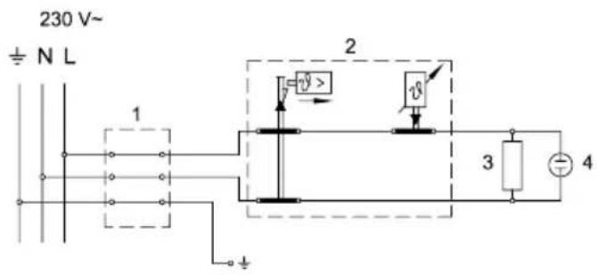 230 V~ ÷ N L 1 2 3 4