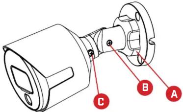 Technical diagram of a mechanical component with labeled parts A, B, and C