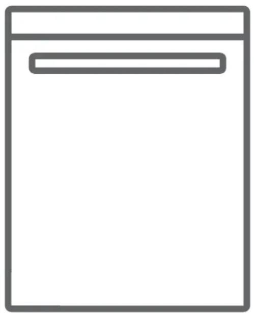 Dessin au trait simple d'un boîtier rectangulaire avec une barre horizontale en haut (sans texte ni symboles).