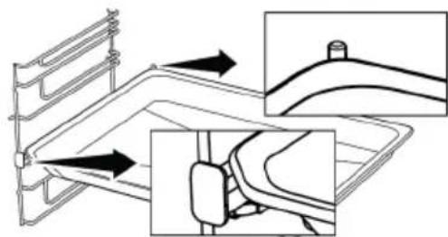 Diagram showing a mechanical assembly with arrows indicating motion, including a close-up of a curved component (no text or symbols present)