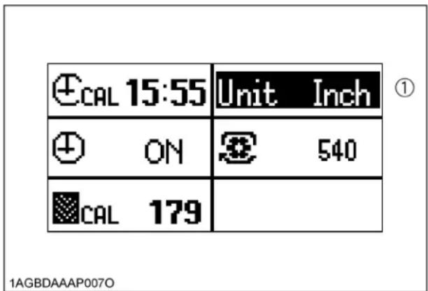 CAL 15:55 Unit Inch ON 540 CAL 179 ① 1AGBDAAAP007O