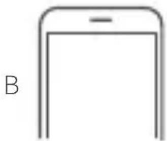 Simple line drawing of a smartphone with a blank screen (no text or symbols)