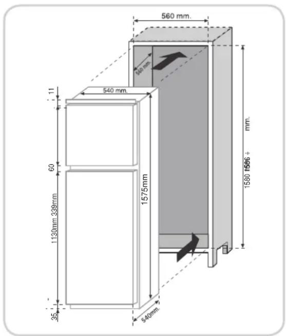 560 mm. 340 mm 540 mm. 11 60 1130mm 339mm 1575mm 35 540mm. 1580 1566÷ mm.