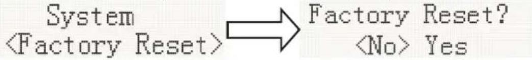 graph LR A["System <Factory Reset>"] --> B["Factory Reset? <No> Yes"]